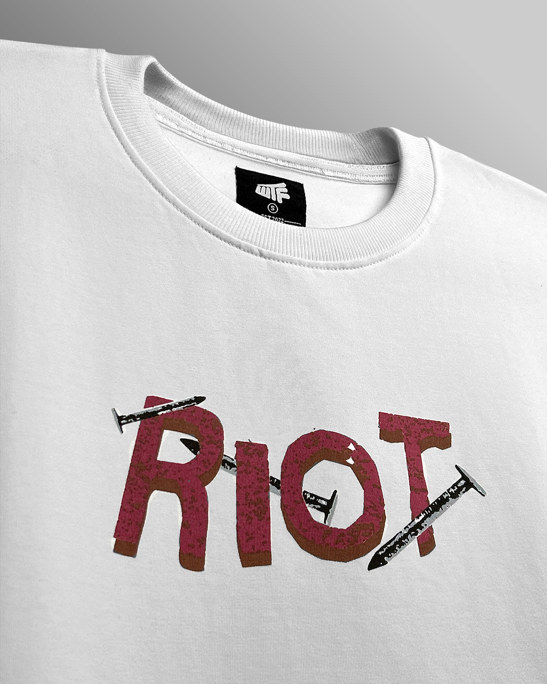 Riot Off White Boxy Fit T-shirt| 280 GSM Cotton – WHAT THE FLEX