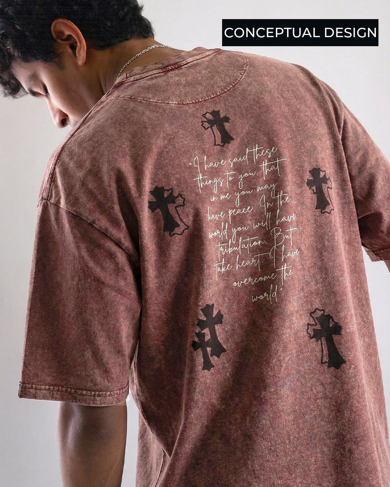Fallen Fate Brown Acid Wash T-Shirt
