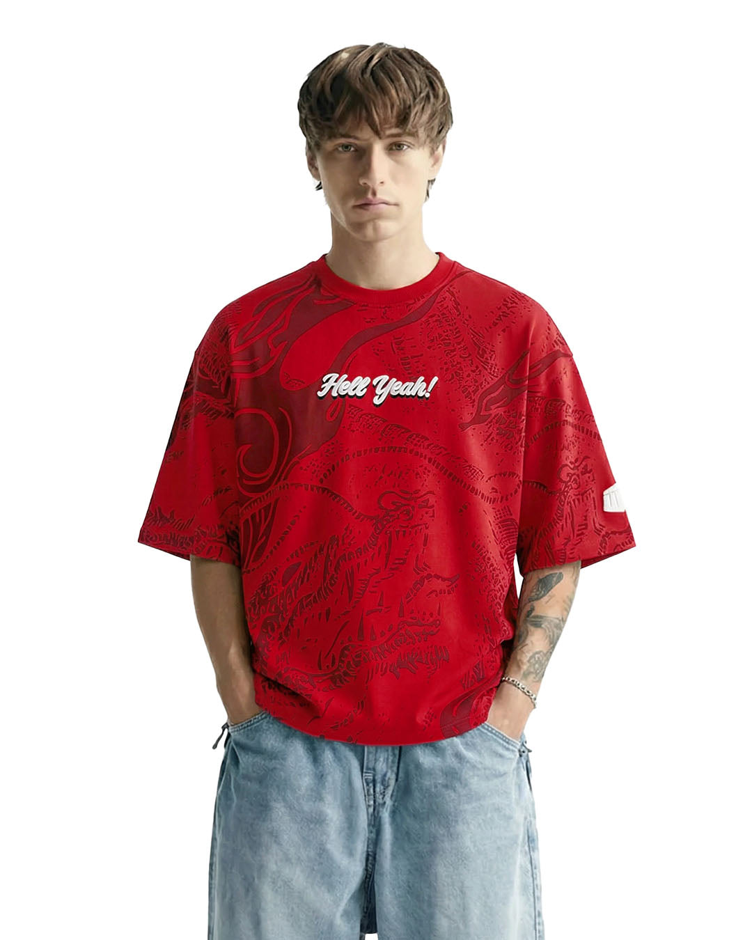 Boxy T-shirt with side slit