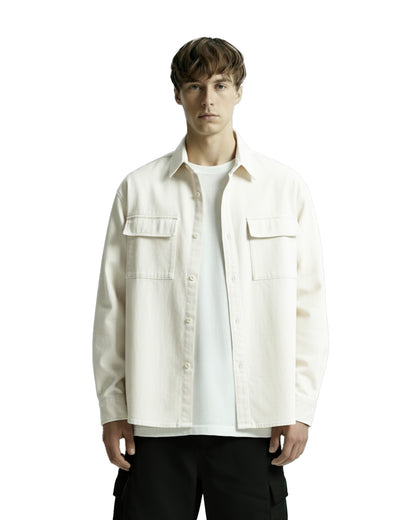 Flex Star Cream Long Sleeve Denim Shirt