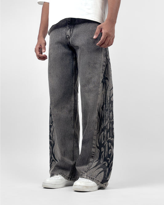 The Flex Symbol Grey Baggy Jeans