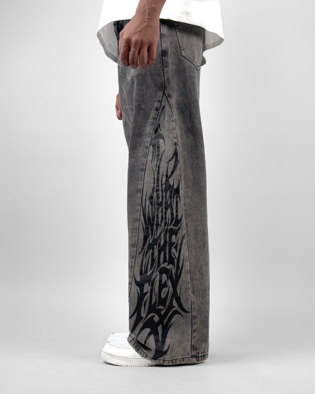 The Flex Symbol Grey Baggy Jeans