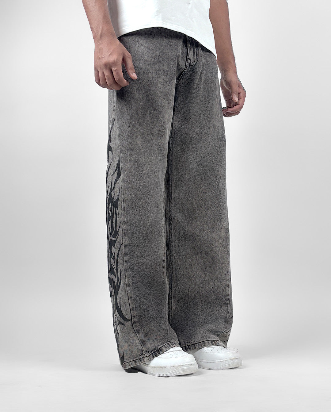 The Flex Symbol Grey Baggy Jeans