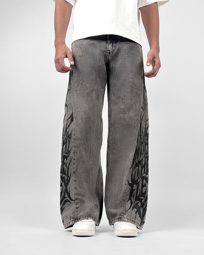 The Flex Symbol Grey Baggy Jeans