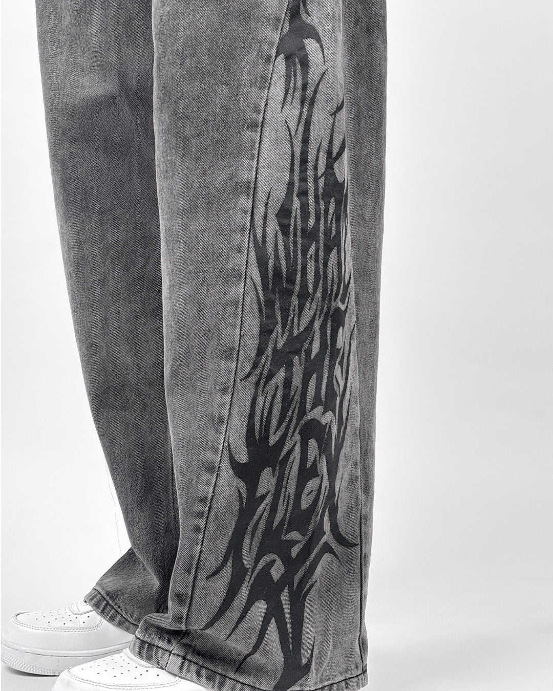 The Flex Symbol Grey Baggy Jeans