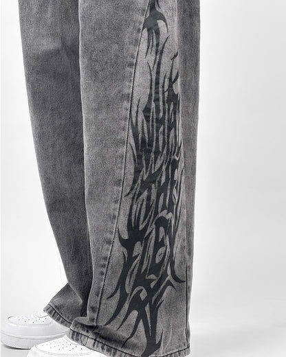 The Flex Symbol Grey Baggy Jeans