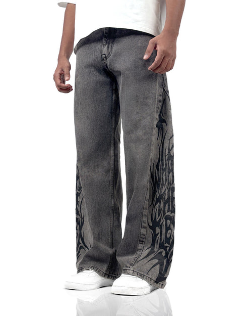 The Flex Symbol Grey Baggy Jeans