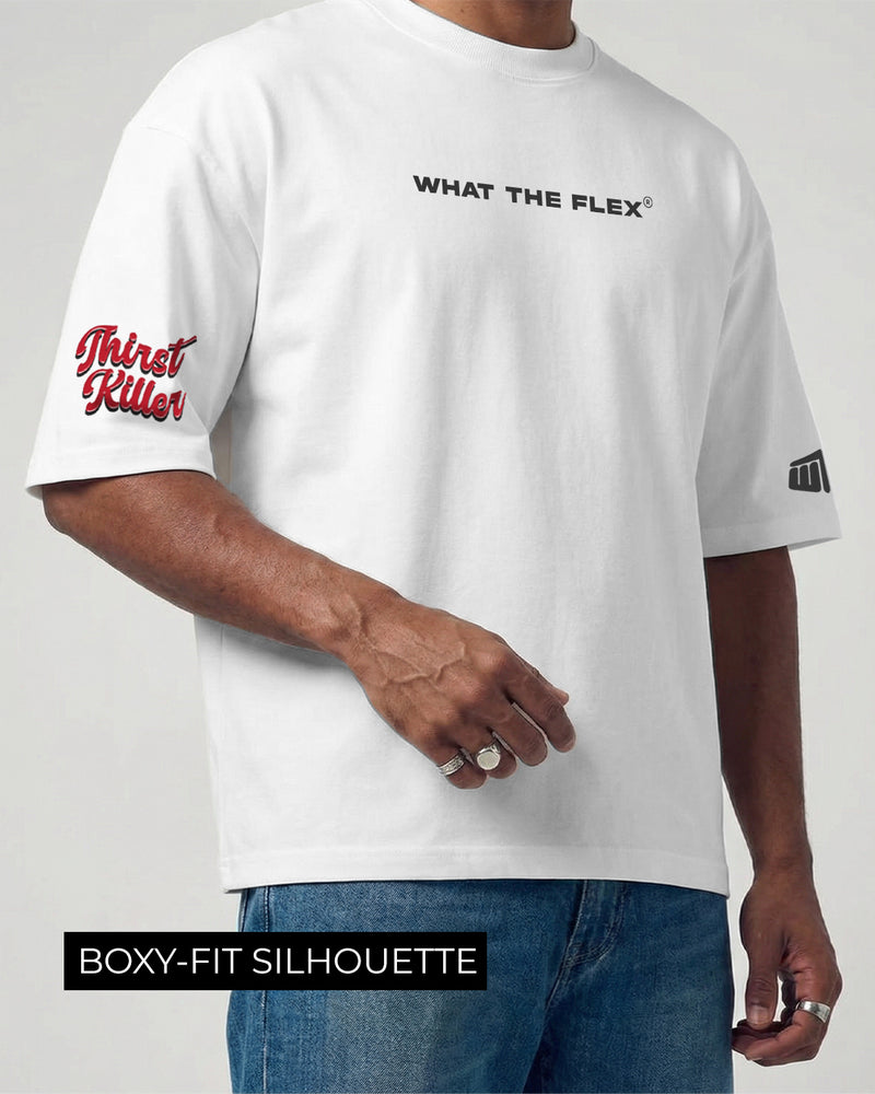 Flex Soda Boxy-Fit White T-Shirt