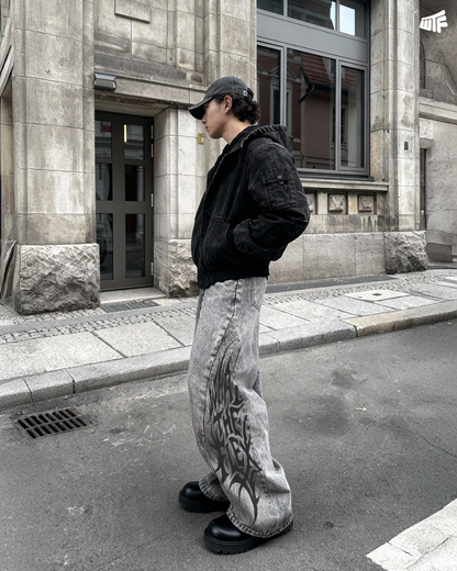 The Flex Symbol Grey Baggy Jeans