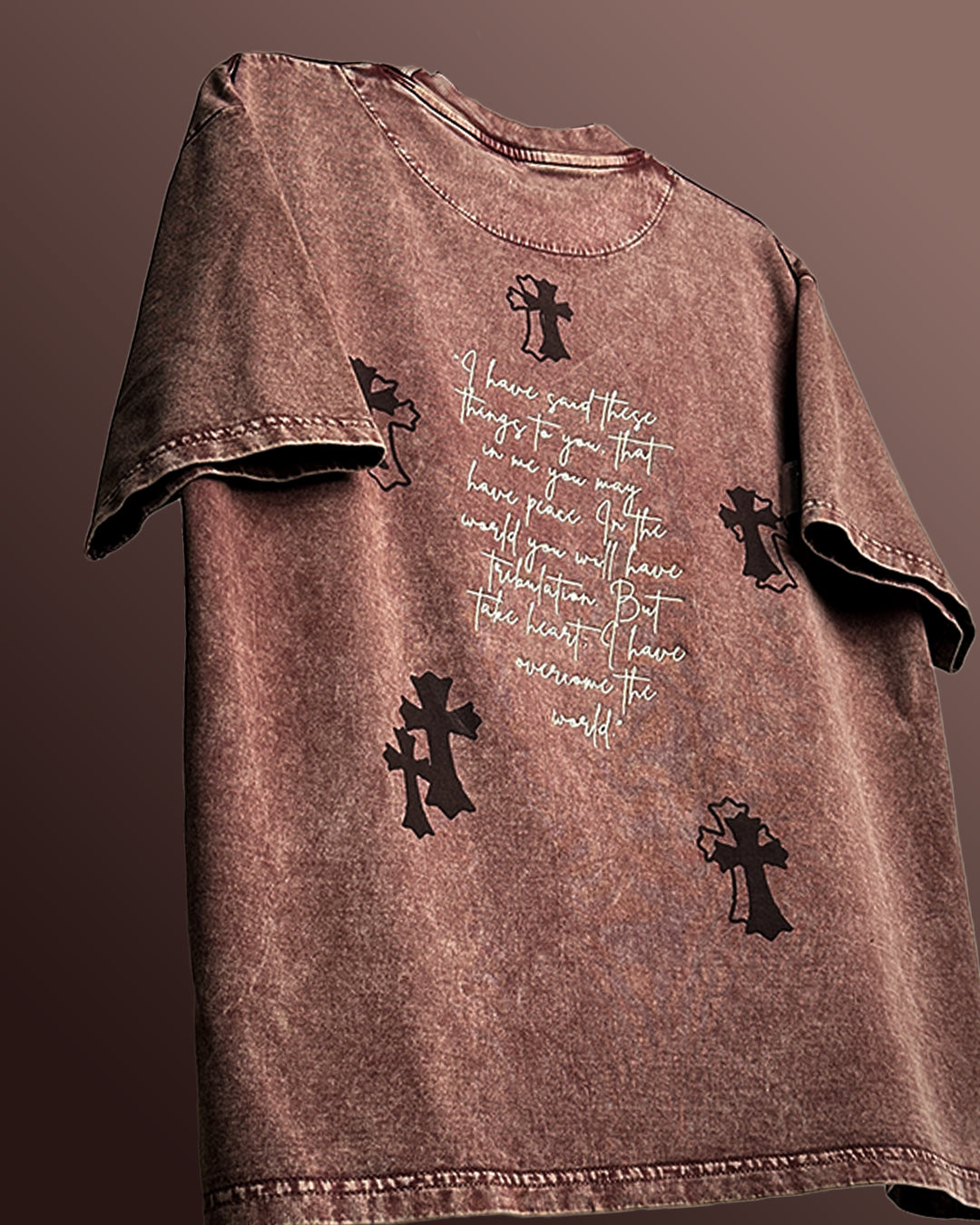 Fallen Fate Brown Acid Wash T-Shirt