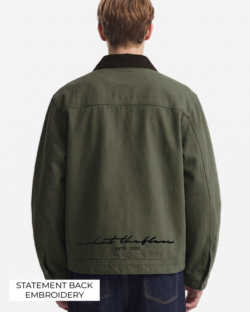 Forest Olive Denim Cord Jacket