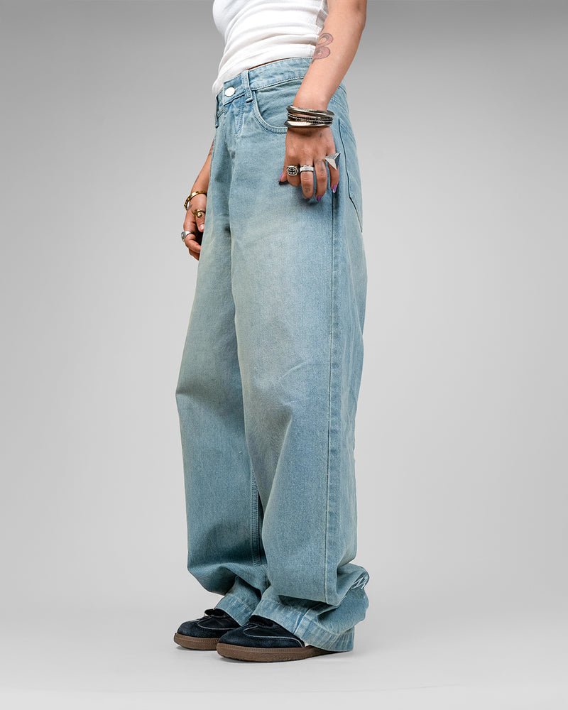 Frost Blue Baggy Denim Jeans