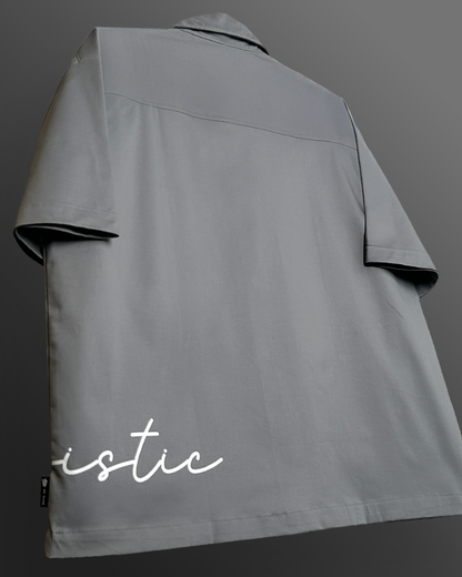 Futuristic Grey Cotton Shirt