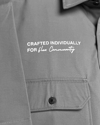 Futuristic Grey Cotton Shirt