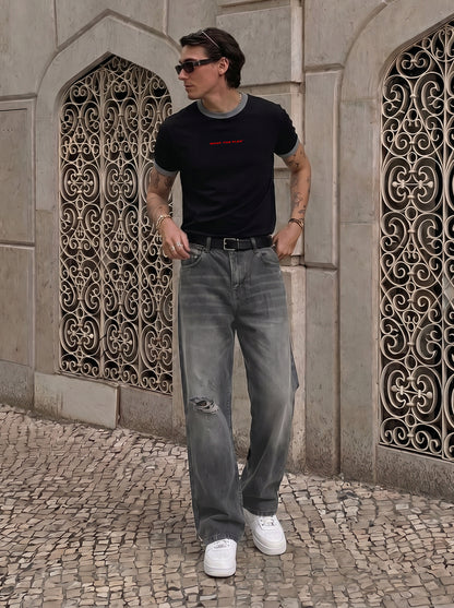 Ghost Grey Straight Cut Jeans