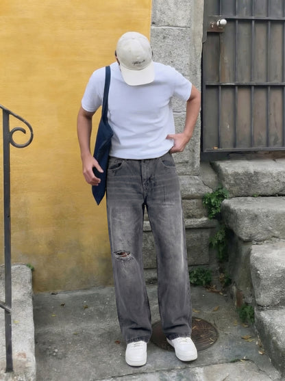 Ghost Grey Straight Cut Jeans