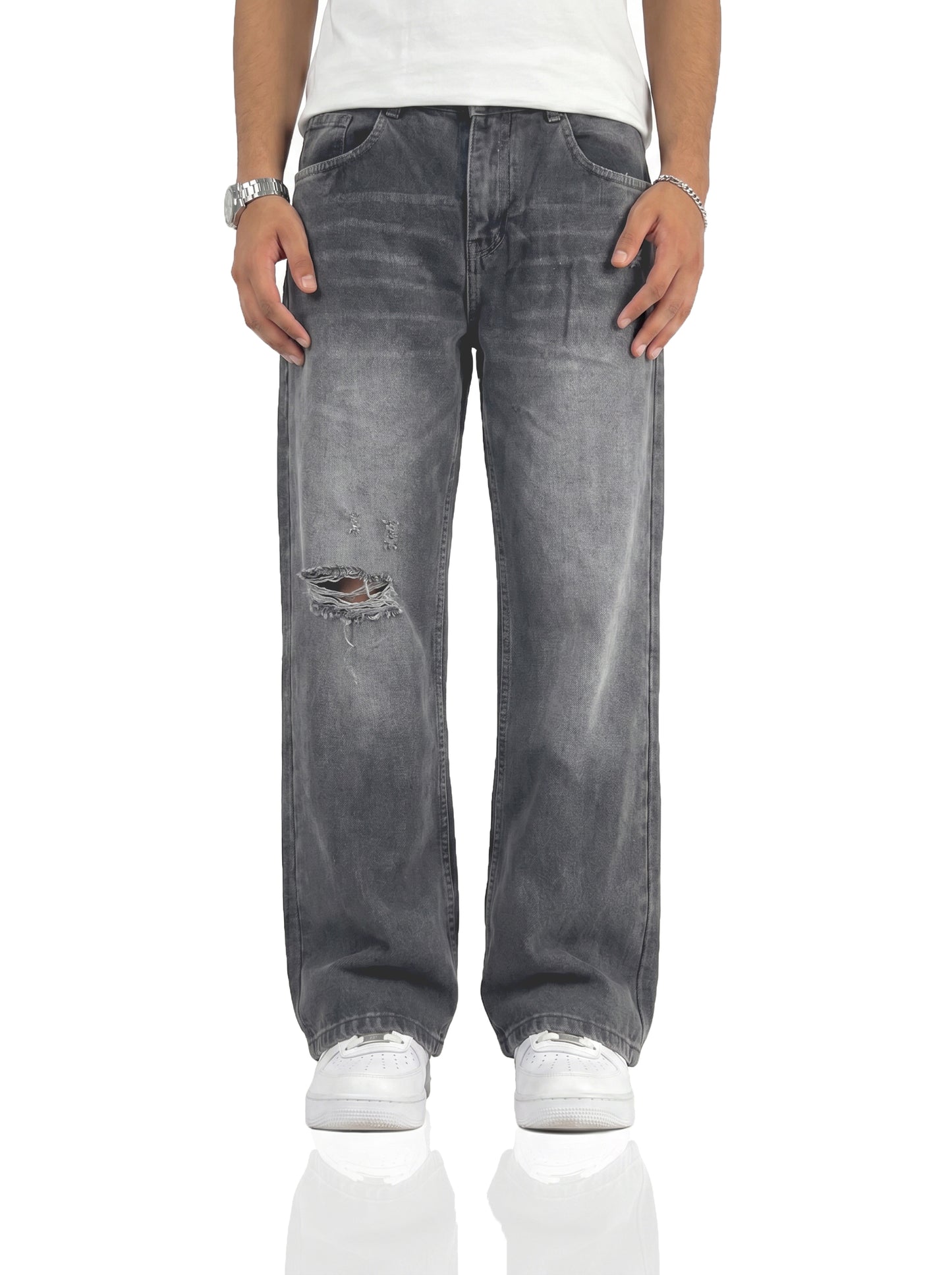 Ghost Grey Straight Cut Jeans