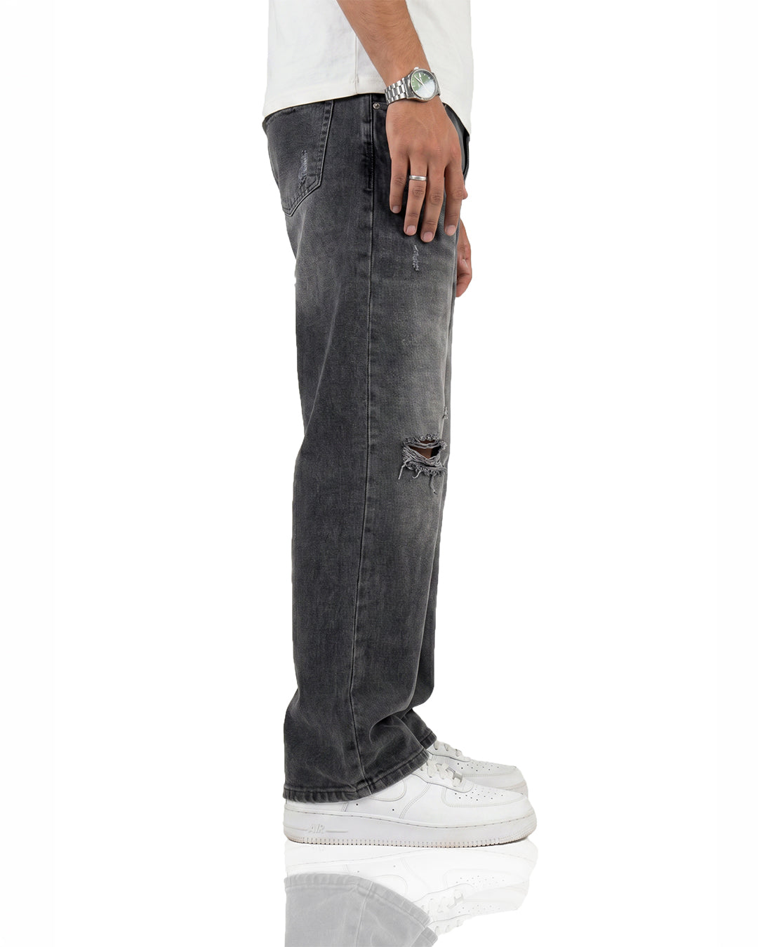 Ghost Grey Straight Cut Jeans