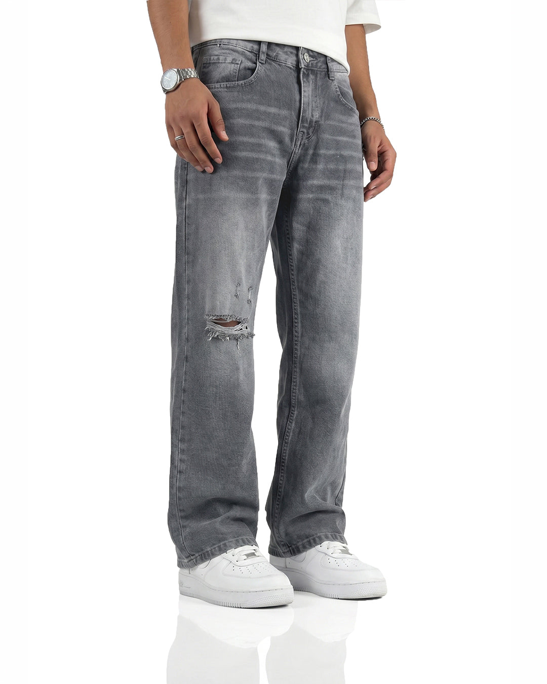 Ghost Grey Straight Cut Jeans