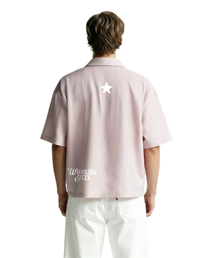 Greatest Pink Half Sleeve Striped Shirt