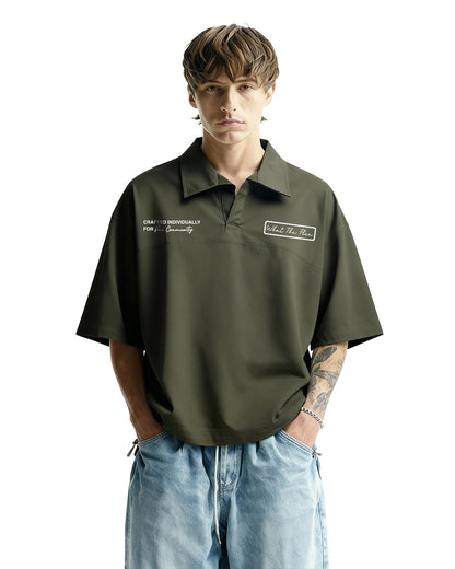 Olive Green Retro Polo T-shirt