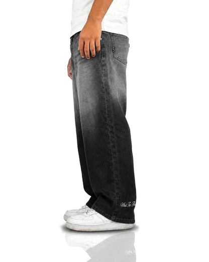 Grey Dual Wash Baggy Jeans