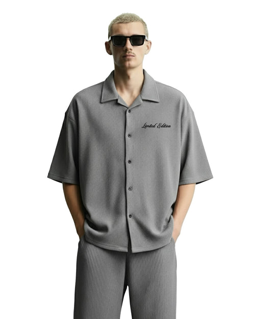 Grey Ribbed Shirt