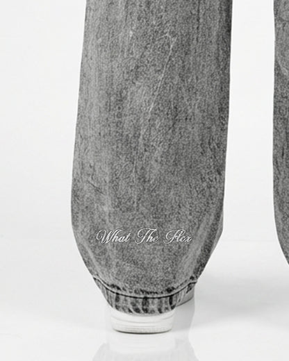 Grey Rugged Baggy Jeans