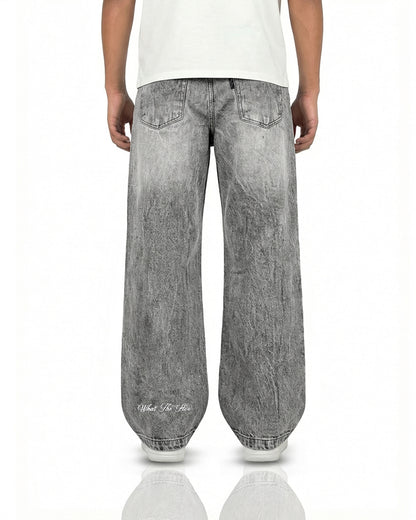 Grey Rugged Baggy Jeans