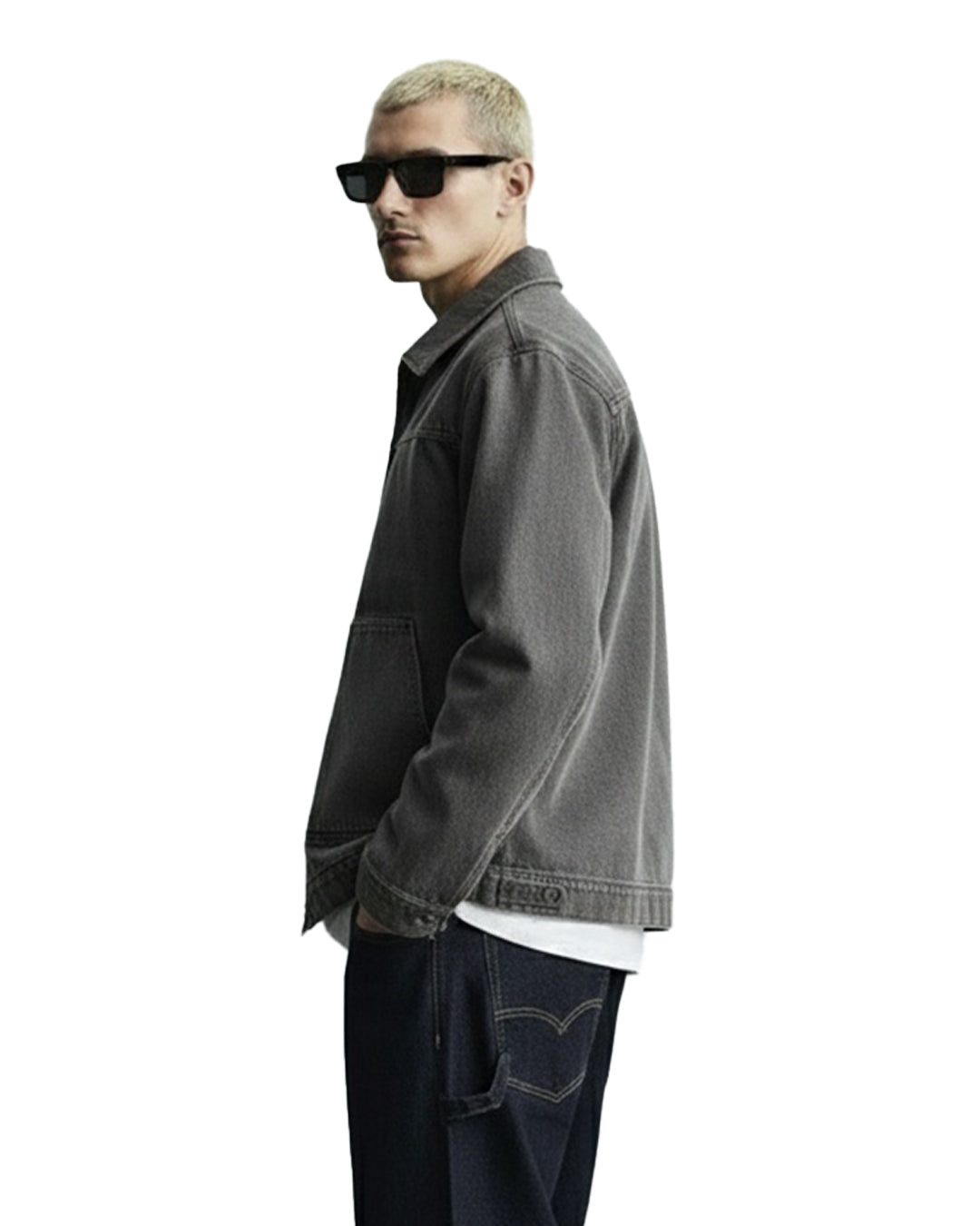 Grey Long Sleeve Stitched Denim Overshirt – WHAT THE FLEX