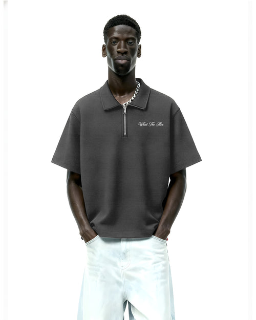 Grey Polo With Zip