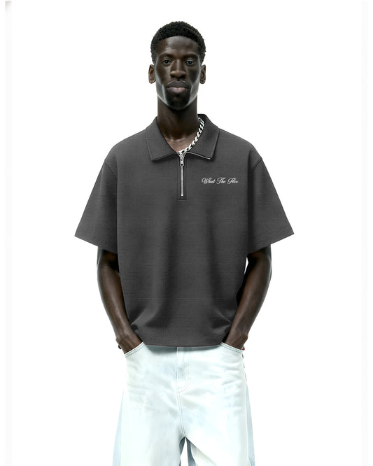 Grey Polo With Zip