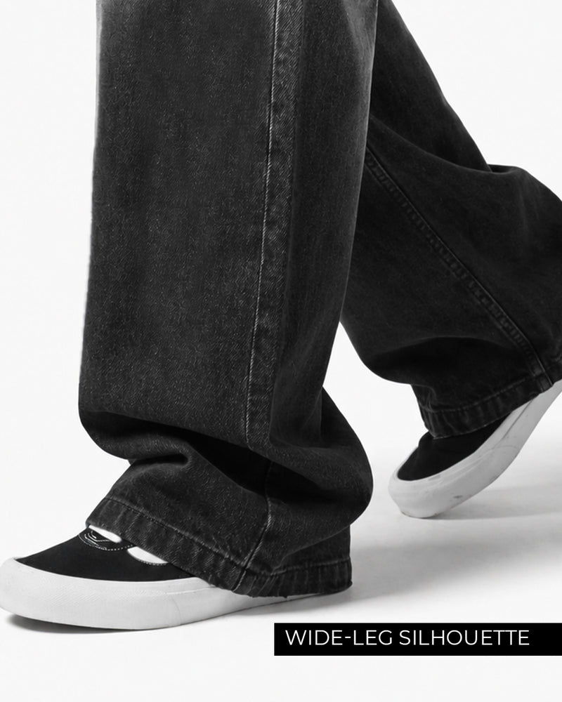 Grey Dual Wash Baggy Jeans