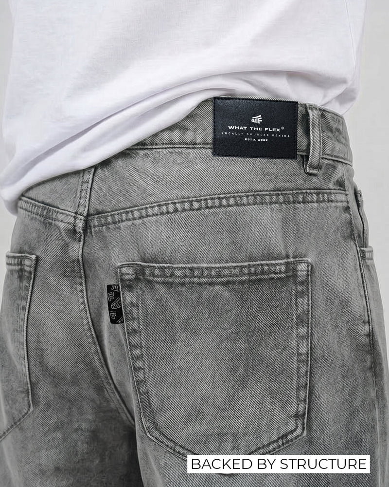 Panel Grey Baggy Jeans