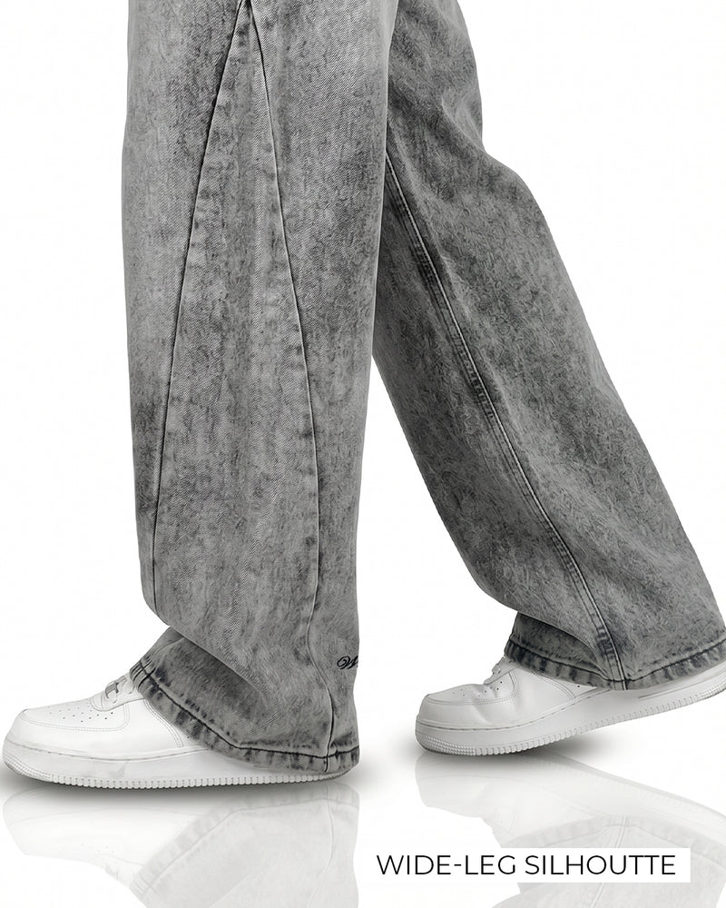Panel Grey Baggy Jeans