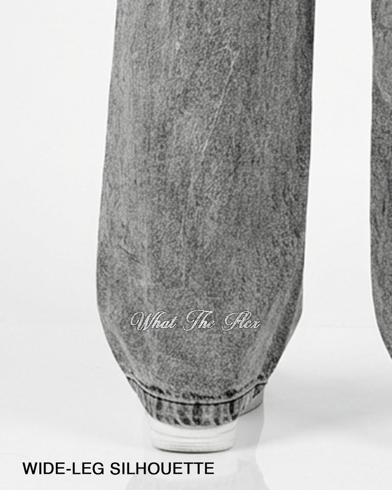 Grey Rugged Baggy Jeans