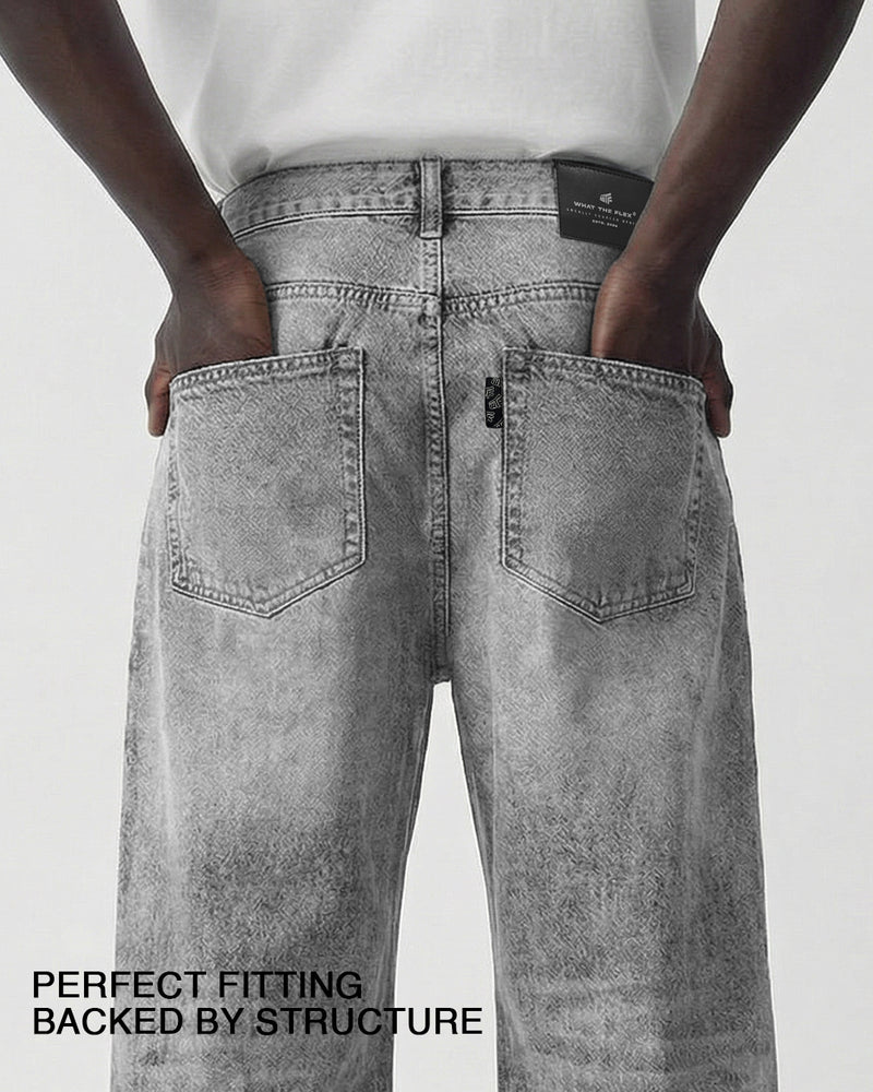 Grey Rugged Baggy Jeans