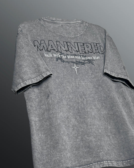 Mannered Grey Acid Wash T-Shirt