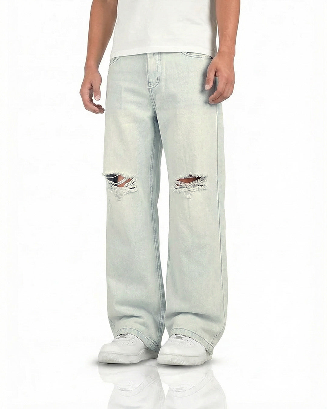 Ice Blue Rugged Jeans
