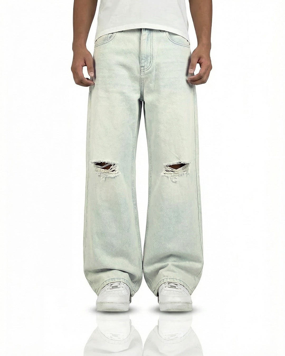 Ice Blue Rugged Jeans
