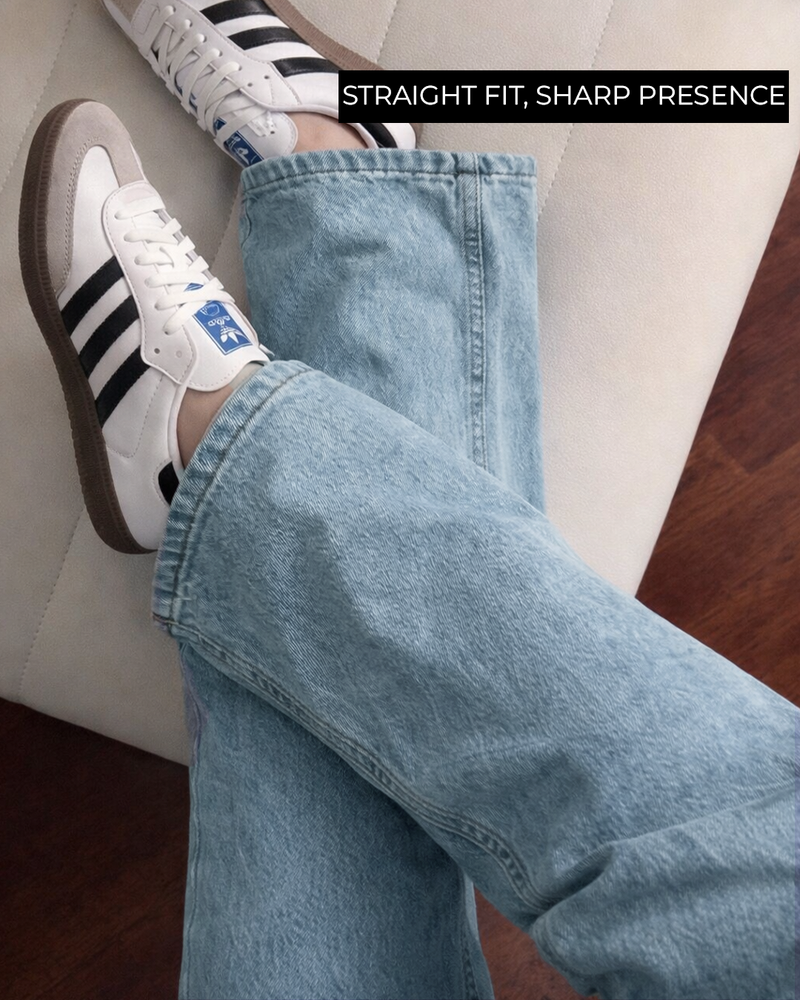 Ice Blue Straight Cut Jeans