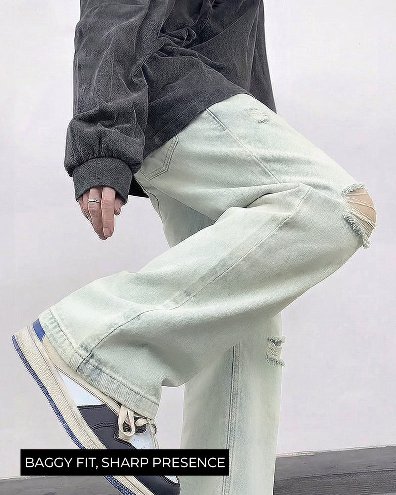 Ice Blue Rugged Jeans
