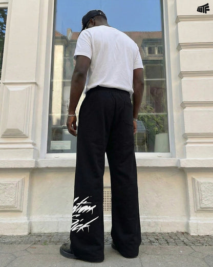 Motion Sick Black Cotton Pant