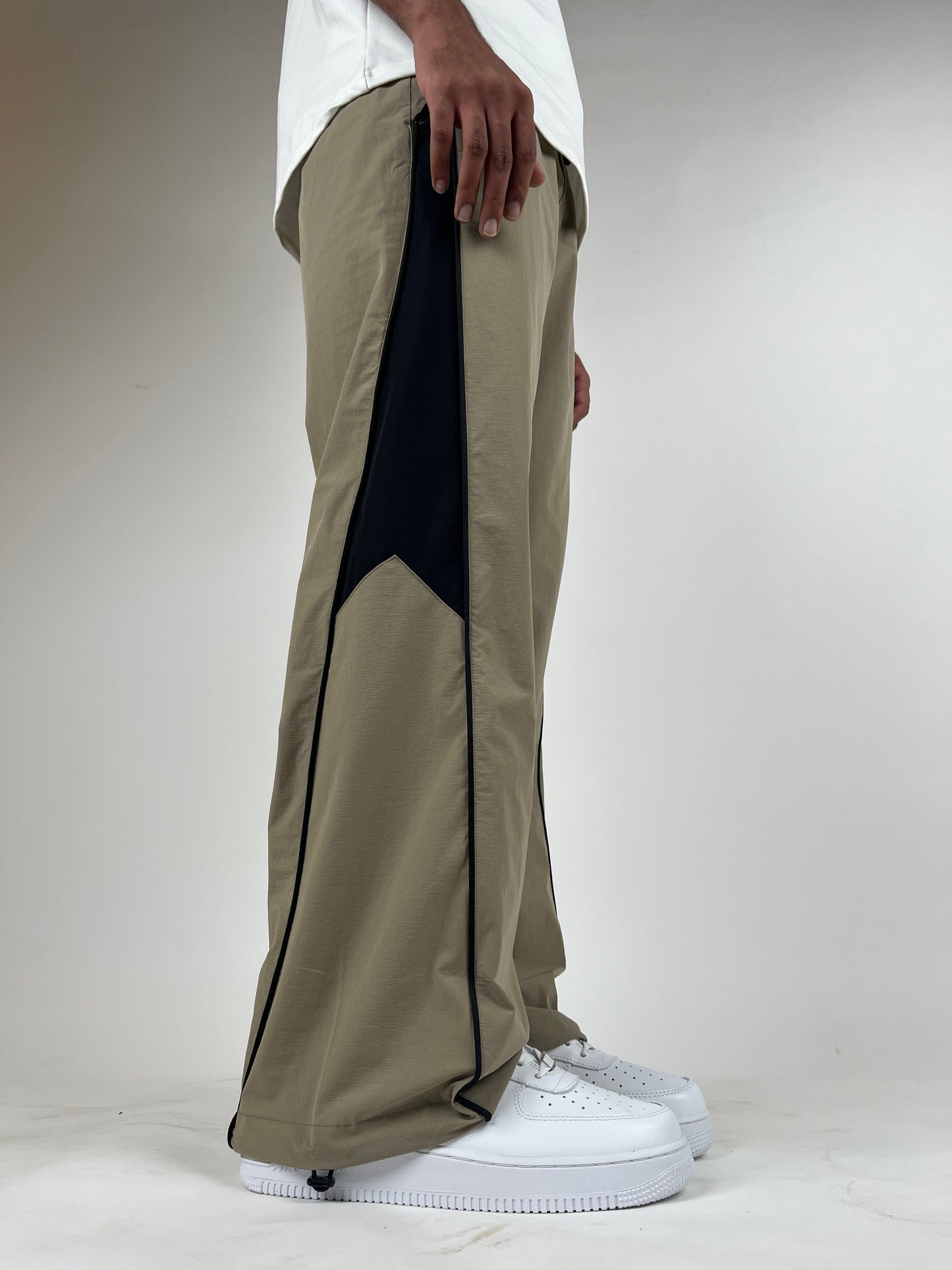 Beige Core Parachute Pants