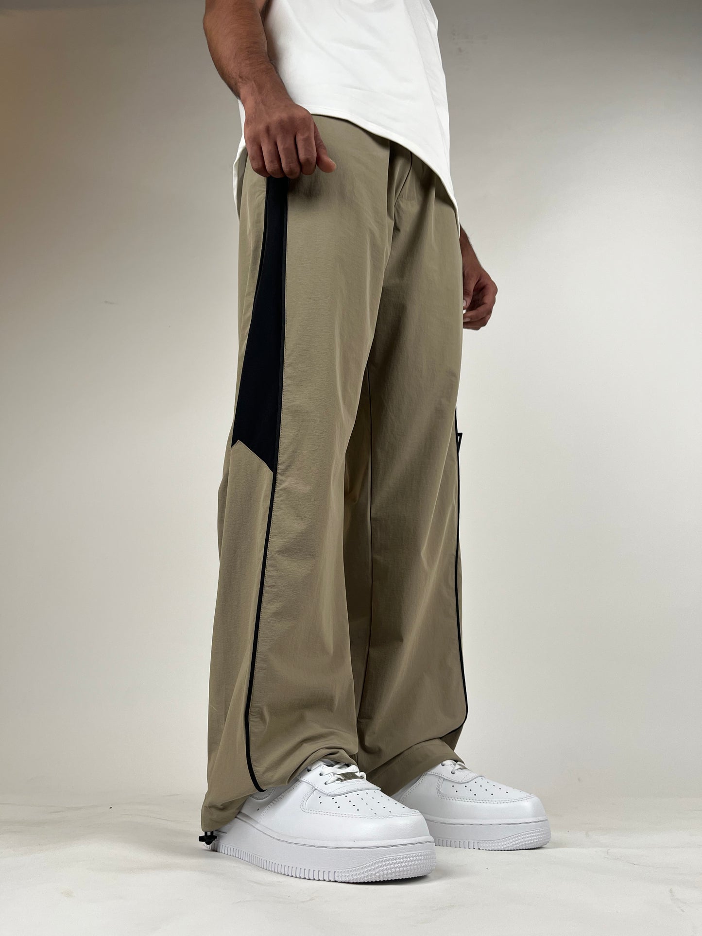 Beige Core Parachute Pants