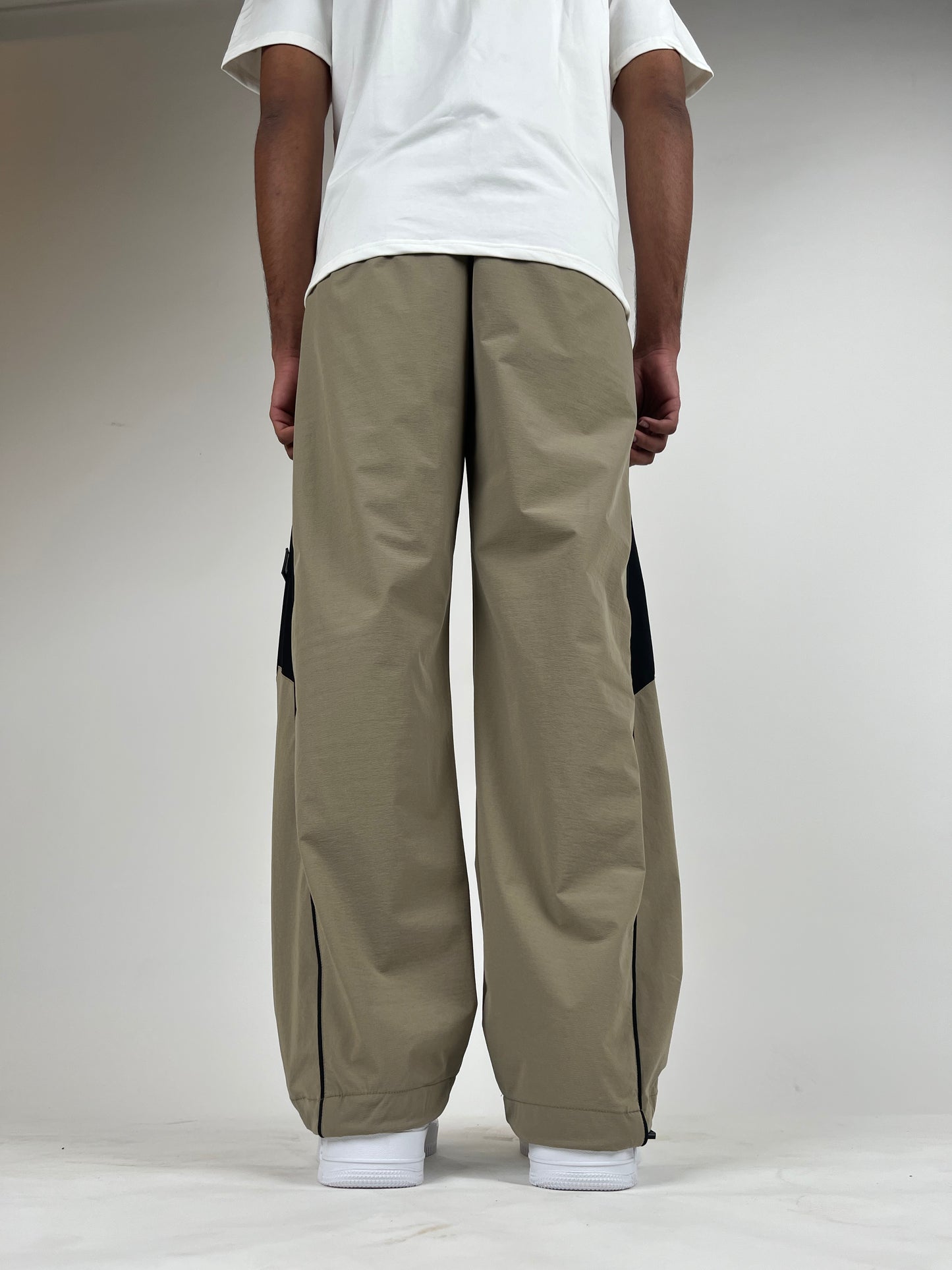 Beige Core Parachute Pants