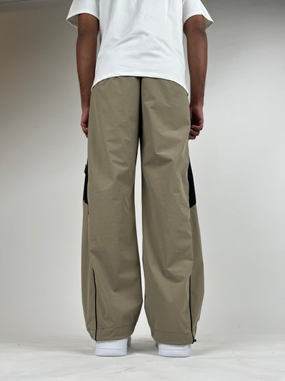 Beige Core Parachute Pants
