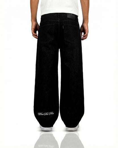 Inked Black Baggy Jeans
