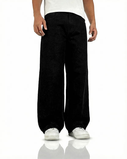 Inked Black Baggy Jeans