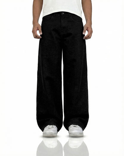 Inked Black Baggy Jeans